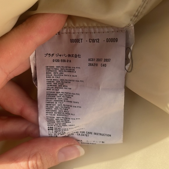 Cream Prada Gore-Tex Coat - Picture 8 of 9